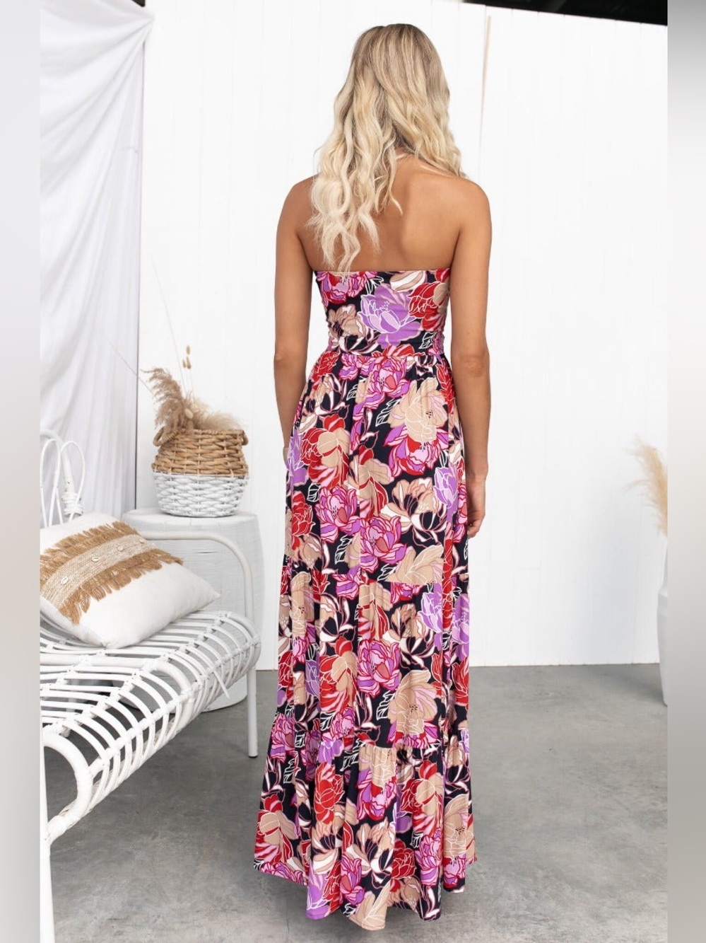 Petal & Pup Floral Strapless Cutout Noosa Maxi Dress Large NWOT - Picture 4 of 15